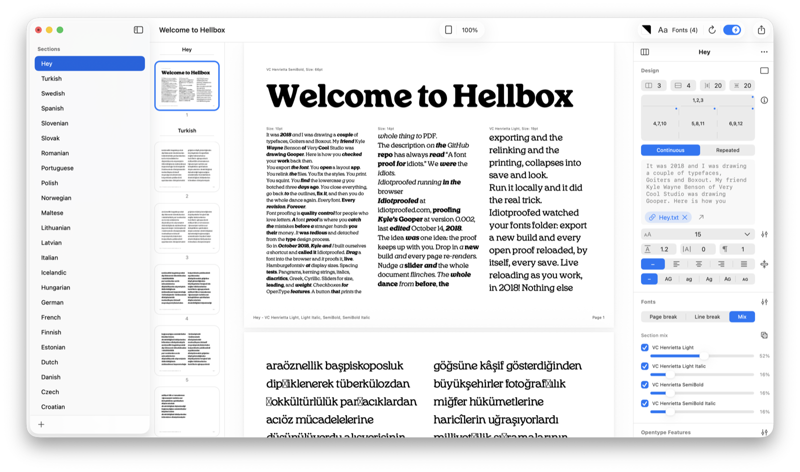 The Hellbox workspace: sidebar, proof viewer, and controls panel